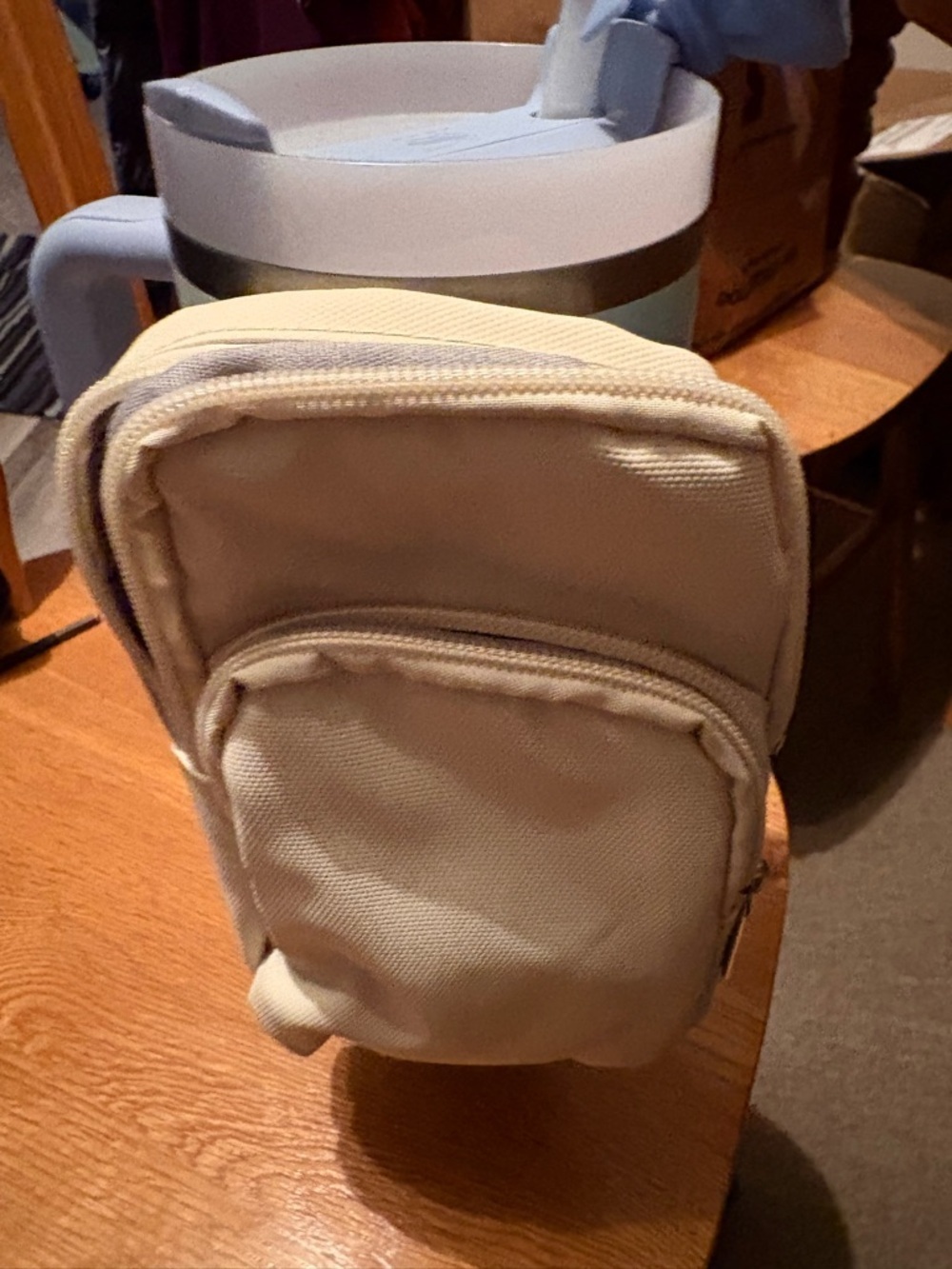 Compact Cream Mini Belt Bag for Women - Picture 9 of 11